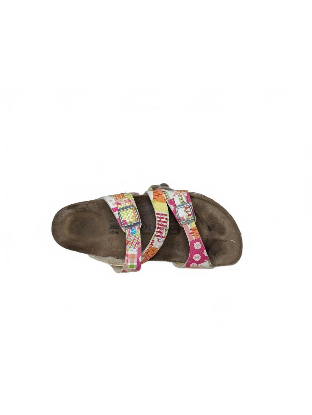 Birki's by Birkenstock Slide Sandal Multi-Color Patchwork Mosaic Pattern Size 41